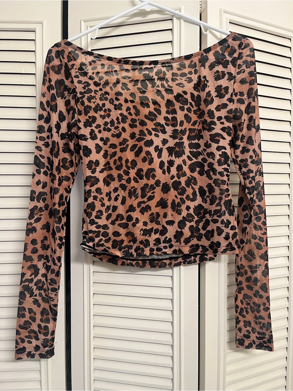 Dolls Kill Mesh Leopard Print Top - Picture 2 of 3